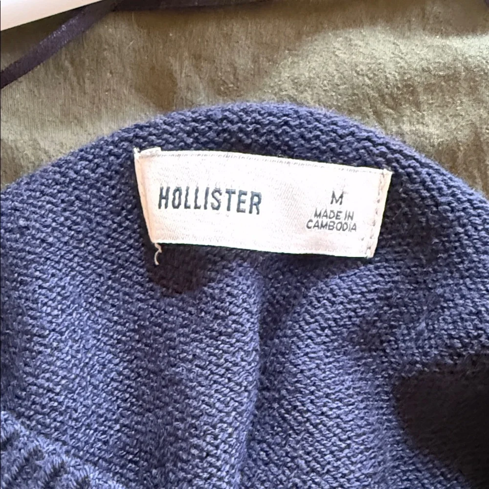 Hollister Navy Sweater with Dog and Heart Design - Picture 2 of 3